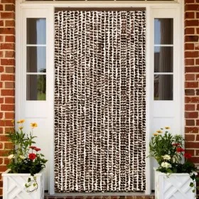 Cortina mosquitera chenilla marrón y blanco 100x220 cm de vidaXL, Mosquiteras para ventanas - Ref: Foro24-325453, Precio: 65,...