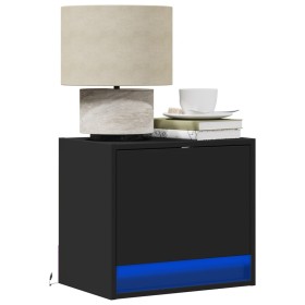 Mesita de noche de pared con luces LED negro de , Mesitas de noche - Ref: Foro24-852077, Precio: 41,93 €, Descuento: %