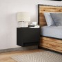 Mesita de noche de pared con luces LED negro de , Mesitas de noche - Ref: Foro24-852077, Precio: 41,93 €, Descuento: %