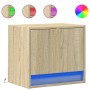 Mesitas de noche de pared con luces LED 2 unidades roble Sonoma de , Mesitas de noche - Ref: Foro24-852080, Precio: 49,82 €, ...