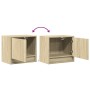 Mesitas de noche de pared con luces LED 2 unidades roble Sonoma de , Mesitas de noche - Ref: Foro24-852080, Precio: 49,82 €, ...