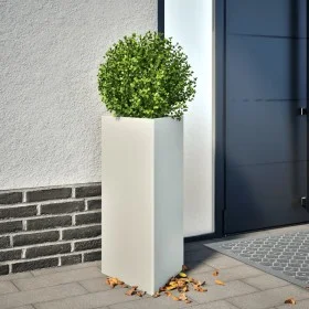 Jardinera triangular acero blanco 40x34,5x70 cm de , Maceteros y jardineras - Ref: Foro24-851159, Precio: 72,22 €, Descuento: %