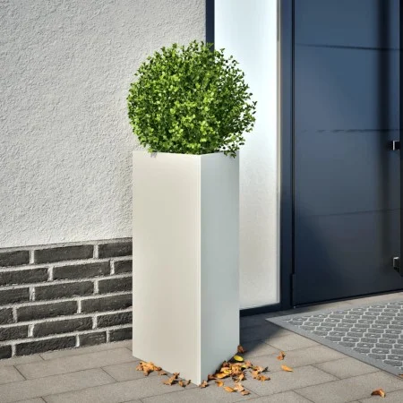 Jardinera triangular acero blanco 40x34,5x70 cm de , Maceteros y jardineras - Ref: Foro24-851159, Precio: 72,22 €, Descuento: %