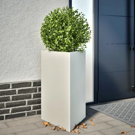 Jardinera triangular acero blanco 50x43x75 cm de , Maceteros y jardineras - Ref: Foro24-851173, Precio: 82,98 €, Descuento: %