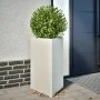 Jardinera triangular acero blanco 50x43x75 cm de , Maceteros y jardineras - Ref: Foro24-851173, Precio: 82,98 €, Descuento: %