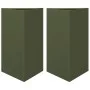 Jardineras triangulares 2 uds acero verde oliva 50x43x75 cm de , Maceteros y jardineras - Ref: Foro24-851178, Precio: 119,61 ...