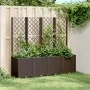 Jardinera con enrejado PP marrón 160x40x140 cm de , Maceteros y jardineras - Ref: Foro24-367875, Precio: 194,91 €, Descuento: %