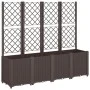 Jardinera con enrejado PP marrón 160x40x140 cm de , Maceteros y jardineras - Ref: Foro24-367875, Precio: 194,91 €, Descuento: %