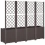 Jardinera con enrejado PP marrón 160x40x140 cm de , Maceteros y jardineras - Ref: Foro24-367875, Precio: 194,91 €, Descuento: %
