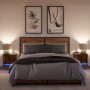 Mesitas de noche de pared con luces LED 2 uds roble ahumado de , Mesitas de noche - Ref: Foro24-852084, Precio: 49,82 €, Desc...