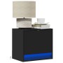Mesitas de noche de pared con luces LED 2 unidades negro de , Mesitas de noche - Ref: Foro24-852078, Precio: 51,65 €, Descuen...