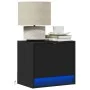 Mesitas de noche de pared con luces LED 2 unidades negro by , Nightstands - Ref: Foro24-852078, Price: 51,12 €, Discount: %