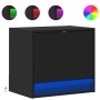 Mesitas de noche de pared con luces LED 2 unidades negro de , Mesitas de noche - Ref: Foro24-852078, Precio: 51,65 €, Descuen...