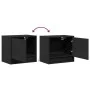 Mesitas de noche de pared con luces LED 2 unidades negro by , Nightstands - Ref: Foro24-852078, Price: 51,12 €, Discount: %