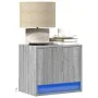 Mesitas de noche de pared con luces LED 2 unidades gris Sonoma by , Nightstands - Ref: Foro24-852086, Price: 50,93 €, Discoun...
