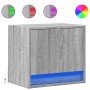Mesitas de noche de pared con luces LED 2 unidades gris Sonoma de , Mesitas de noche - Ref: Foro24-852086, Precio: 51,57 €, D...
