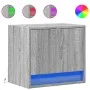 Mesitas de noche de pared con luces LED 2 unidades gris Sonoma by , Nightstands - Ref: Foro24-852086, Price: 50,93 €, Discoun...