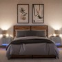 Mesitas de noche de pared con luces LED 2 unidades gris Sonoma de , Mesitas de noche - Ref: Foro24-852086, Precio: 51,57 €, D...