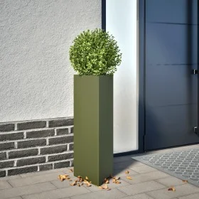 Jardinera triangular acero verde oliva 30x26x75 cm de , Maceteros y jardineras - Ref: Foro24-851149, Precio: 62,64 €, Descuen...