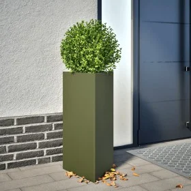 Jardinera triangular acero verde oliva 40x34,5x70 cm by , Pots and planters - Ref: Foro24-851163, Price: 72,16 €, Discount: %