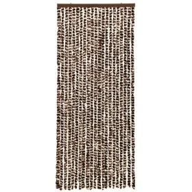 Cortina mosquitera de chenilla marrón y blanca 56x185 cm de vidaXL, Mosquiteras para ventanas - Ref: Foro24-325451, Precio: 3...