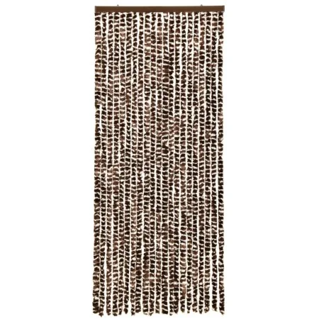 Cortina mosquitera de chenilla marrón y blanca 56x185 cm de vidaXL, Mosquiteras para ventanas - Ref: Foro24-325451, Precio: 3...
