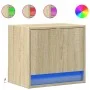 Wand-Nachttisch mit LED-Lichtern in Sonoma-Eiche von , Nachttische - Ref: Foro24-852079, Preis: 28,74 €, Rabatt: %
