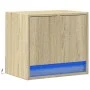 Wand-Nachttisch mit LED-Lichtern in Sonoma-Eiche von , Nachttische - Ref: Foro24-852079, Preis: 28,74 €, Rabatt: %