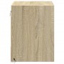 Mesita de noche de pared con luces LED roble Sonoma de , Mesitas de noche - Ref: Foro24-852079, Precio: 29,05 €, Descuento: %