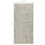 Cortina mosquitera de chenilla gris claro y oscuro 100x220 cm de vidaXL, Mosquiteras para ventanas - Ref: Foro24-325456, Prec...