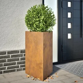 Jardinera triangular de acero oxidado 50x43x75 cm de , Maceteros y jardineras - Ref: Foro24-851183, Precio: 74,77 €, Descuent...
