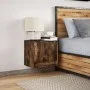 Wall-mounted bedside table with LED lights in smoked oak. by , Nightstands - Ref: Foro24-852083, Price: 28,74 €, Discount: %