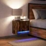 Wall-mounted bedside table with LED lights in smoked oak. by , Nightstands - Ref: Foro24-852083, Price: 28,74 €, Discount: %