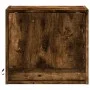 Wall-mounted bedside table with LED lights in smoked oak. by , Nightstands - Ref: Foro24-852083, Price: 28,74 €, Discount: %