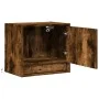 Wall-mounted bedside table with LED lights in smoked oak. by , Nightstands - Ref: Foro24-852083, Price: 28,74 €, Discount: %