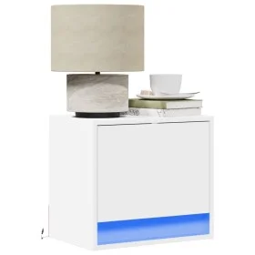Mesitas de noche de pared con luces LED 2 unidades blanco de , Mesitas de noche - Ref: Foro24-852076, Precio: 50,93 €, Descue...