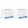 Mesitas de noche de pared con luces LED 2 unidades blanco de , Mesitas de noche - Ref: Foro24-852076, Precio: 51,57 €, Descue...