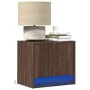Wall-mounted bedside tables with LED lights, 2 units, brown oak. by , Nightstands - Ref: Foro24-852088, Price: 50,93 €, Disco...