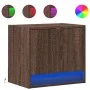 Wall-mounted bedside tables with LED lights, 2 units, brown oak. by , Nightstands - Ref: Foro24-852088, Price: 50,93 €, Disco...