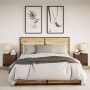 Mesitas de noche de pared con luces LED 2 unidades roble marrón de , Mesitas de noche - Ref: Foro24-852088, Precio: 51,39 €, ...