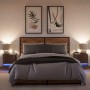 Mesitas de noche de pared con luces LED 2 unidades roble marrón de , Mesitas de noche - Ref: Foro24-852088, Precio: 51,39 €, ...