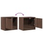 Mesitas de noche de pared con luces LED 2 unidades roble marrón de , Mesitas de noche - Ref: Foro24-852088, Precio: 51,39 €, ...