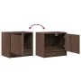 Wall-mounted bedside tables with LED lights, 2 units, brown oak. by , Nightstands - Ref: Foro24-852088, Price: 50,93 €, Disco...