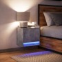 Mesita de noche de pared con luces LED gris hormigón de , Mesitas de noche - Ref: Foro24-852081, Precio: 32,32 €, Descuento: %