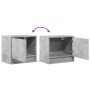 Mesita de noche de pared con luces LED gris hormigón de , Mesitas de noche - Ref: Foro24-852081, Precio: 32,32 €, Descuento: %