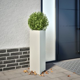 Jardinera triangular acero blanco 30x26x75 cm de , Maceteros y jardineras - Ref: Foro24-851145, Precio: 56,93 €, Descuento: %