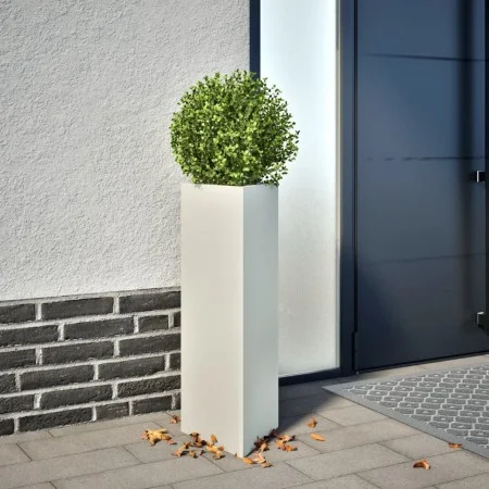 Jardinera triangular acero blanco 30x26x75 cm de , Maceteros y jardineras - Ref: Foro24-851145, Precio: 62,67 €, Descuento: %