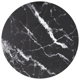 Black tempered glass marble design tabletop Ø60x0.8 cm by , Table tops - Ref: Foro24-322264, Price: 37,49 €, Discount: %