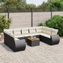 Set de sofás de jardín 10 pzas cojines ratán sintético negro de , Conjuntos de jardín - Ref: Foro24-3257477, Precio: 610,80 €...