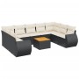 Set de sofás de jardín 10 pzas cojines ratán sintético negro de , Conjuntos de jardín - Ref: Foro24-3257477, Precio: 610,80 €...
